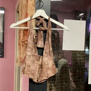 Y2K Windsor Brown Halter Top